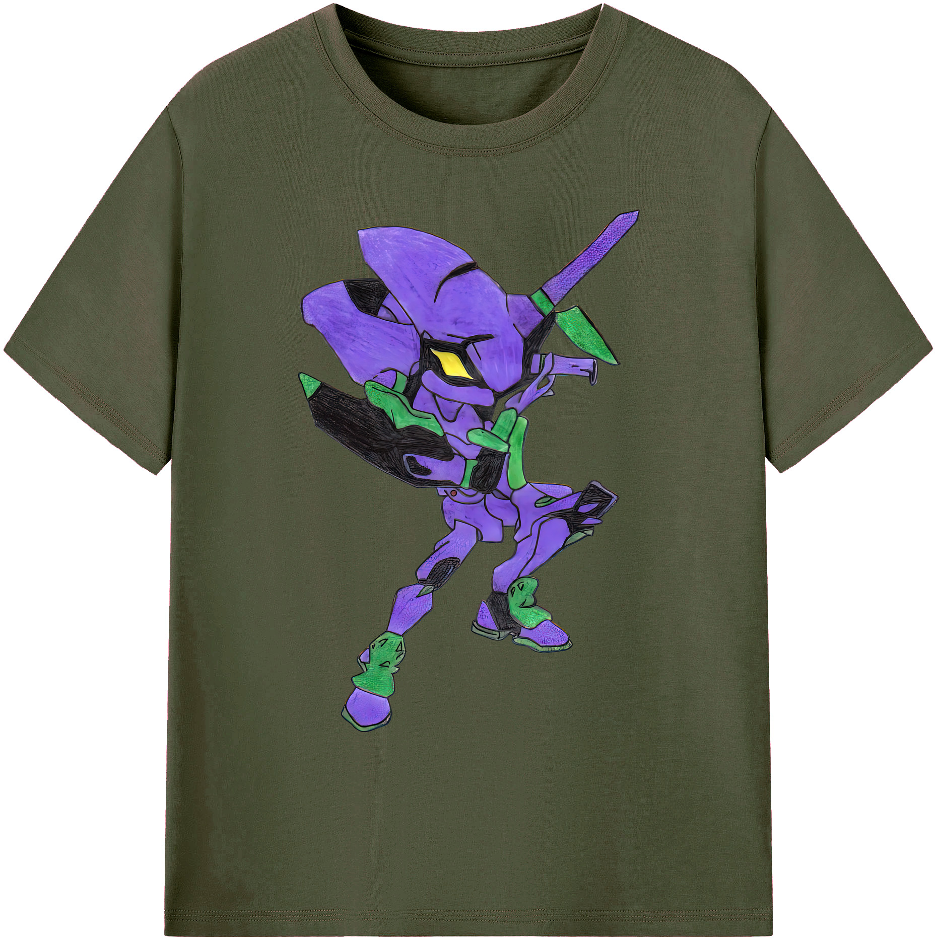 （画像用） EVA 新世紀エヴァンゲリオン 綿100％ メンズ半袖Tシャツ｜肌触りやわらか＆通気性